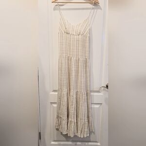 Free People Butter Yellow Maxi Dress w/ Pockets in Canvas Combo Size Small